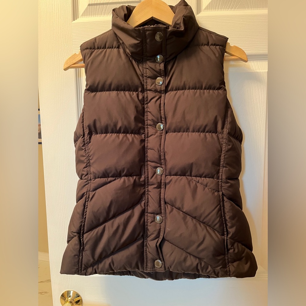 J Crew Brown Puffer Vest, Small